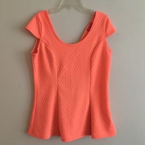 Emma’s closet pink textured peplum top chiffon